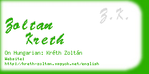 zoltan kreth business card